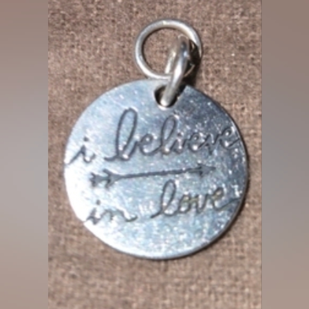 James Avery Sterling Silver Charm "I Believe In Love"